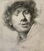  Rembrandt, Autoportrait, 1630, gravure, Rijksmuseum