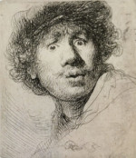  Rembrandt, Autoportrait, 1630, gravure, Rijksmuseum
