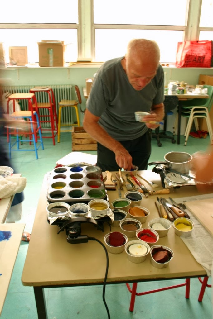 Peinture à l'encaustique aux effets épatants pour tableau imposant