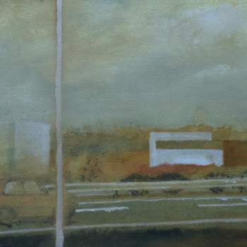 Autoroute 2, Huile sur papier, 32x24