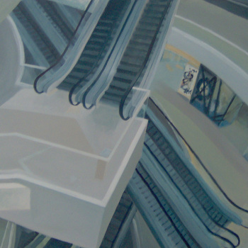 Escalator, Huile sur toile, 120x240