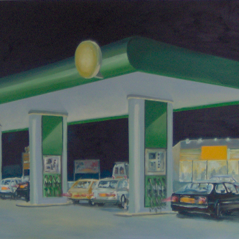 Service Station, Huile sur toile, 120x240