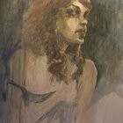 Eva I, aquarelle sur papier tendu sur toile 97 x 130
