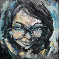 Glasses, huile sur toile 130 x 130